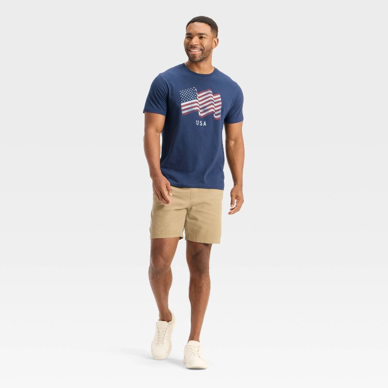 slide 3 of 3, Men's USA Flag Graphic T-Shirt - Goodfellow & Co™ Navy Blue XL, 1 ct