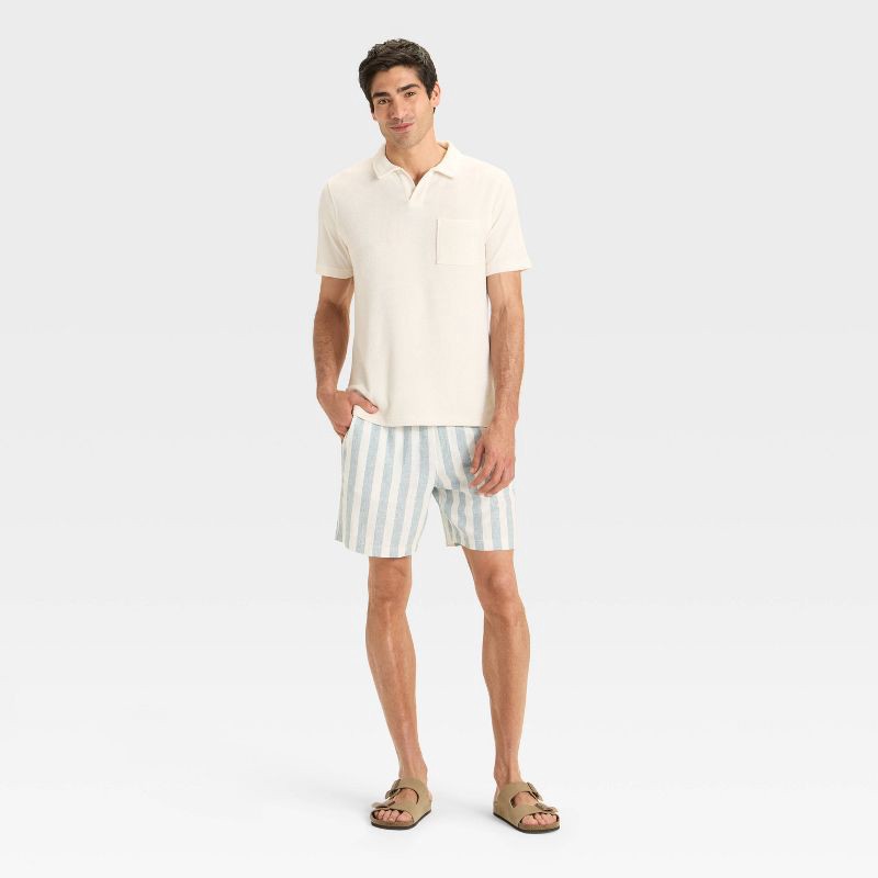 slide 3 of 3, Men's Terry Cloth Polo Shirt - Goodfellow & Co™ Off-White L, 1 ct