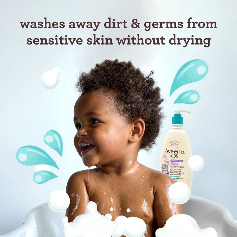 slide 4 of 7, Aveeno Kids' Face & Body Wash - 2 fl oz, 2 fl oz