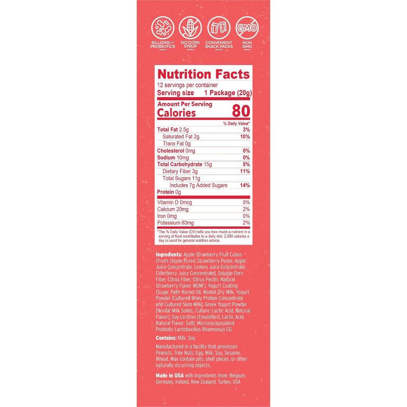 slide 2 of 8, Nature's Garden Snacks Probiotic Yoggies Fruit Snacks Strawberry - 8.5oz/12ct, 8.5 oz, 12 ct