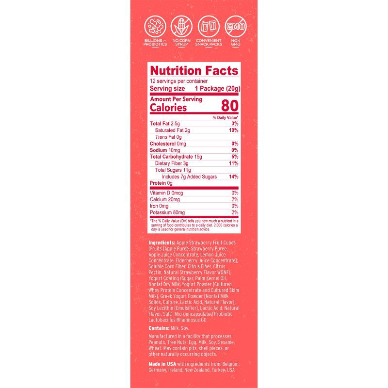 slide 6 of 8, Nature's Garden Snacks Probiotic Yoggies Fruit Snacks Strawberry - 8.5oz/12ct, 8.5 oz, 12 ct