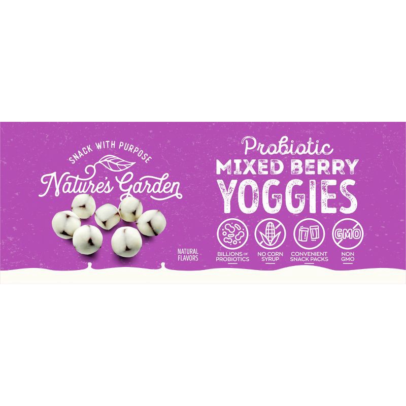 slide 5 of 8, Nature's Garden Snacks Probiotic Yoggies Fruit Snacks Mixed Berry - 8.5oz/12ct, 8.5 oz, 12 ct