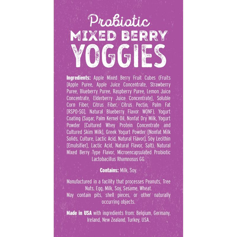 slide 6 of 8, Nature's Garden Snacks Probiotic Yoggies Fruit Snacks Mixed Berry - 8.5oz/12ct, 8.5 oz, 12 ct