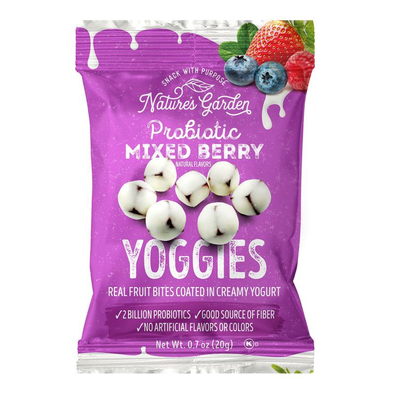 slide 8 of 8, Nature's Garden Snacks Probiotic Yoggies Fruit Snacks Mixed Berry - 8.5oz/12ct, 8.5 oz, 12 ct