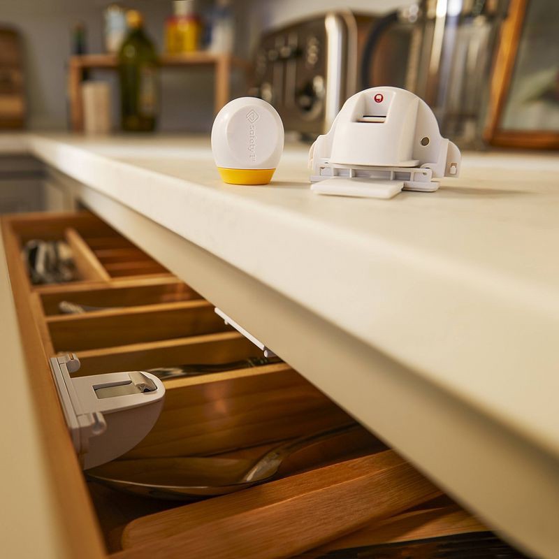 slide 8 of 14, Safety 1st Secure-to-Explore Adhesive Magnetic Locks - White - 4ct, 4 ct