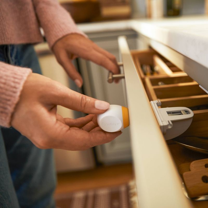 slide 10 of 14, Safety 1st Secure-to-Explore Adhesive Magnetic Locks - White - 4ct, 4 ct