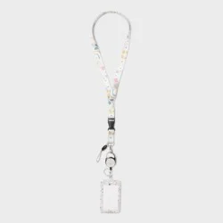 Lanyard ID Badge and Holder Neutral Floral - up&up™
