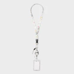 Lanyard ID Badge and Holder Neutral Floral - up&up™
