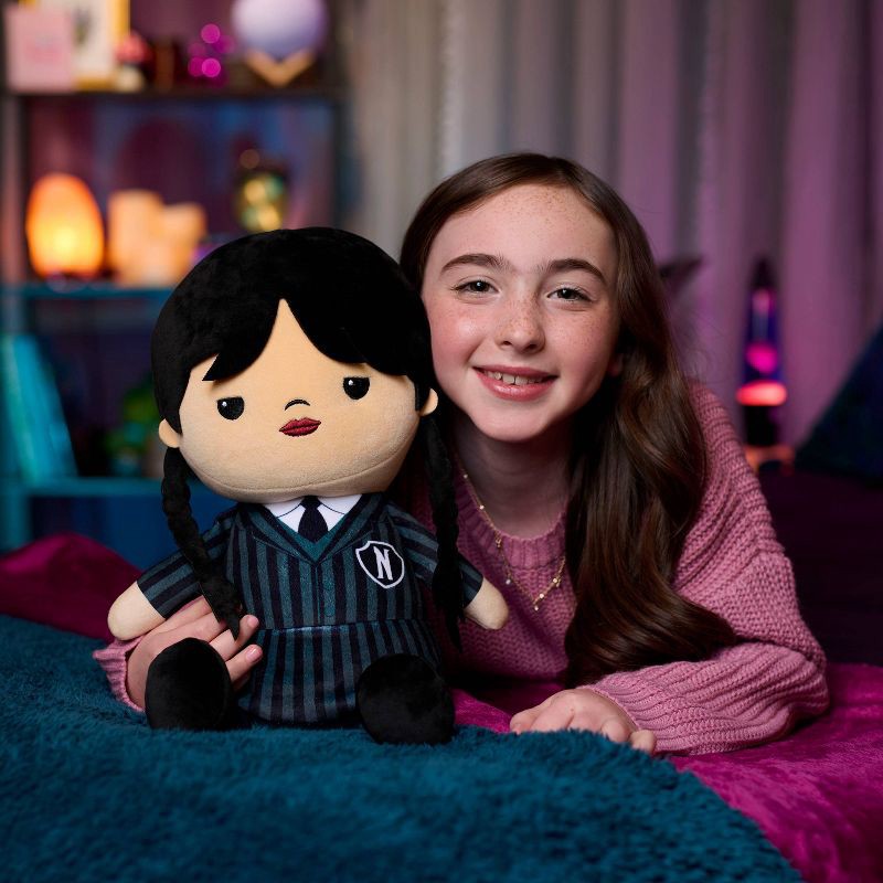 slide 3 of 7, Wednesday Series Weighted Comfort Plush: Creative Thinking Polyester Plush Doll, 1 ct