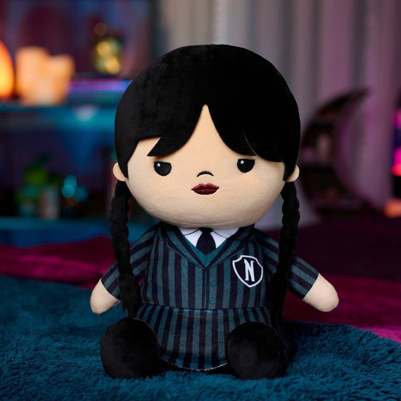 slide 4 of 7, Wednesday Series Weighted Comfort Plush: Creative Thinking Polyester Plush Doll, 1 ct