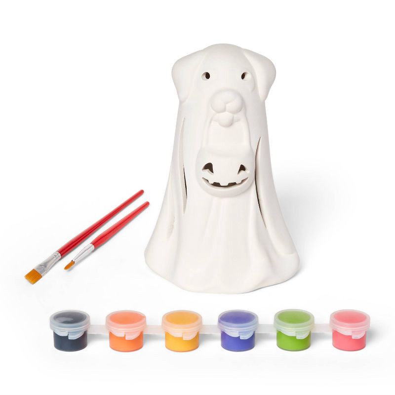 slide 3 of 4, Halloween Craft Lit Ceramic Ghost Dog Painting Kit - Mondo Llama™, 1 ct