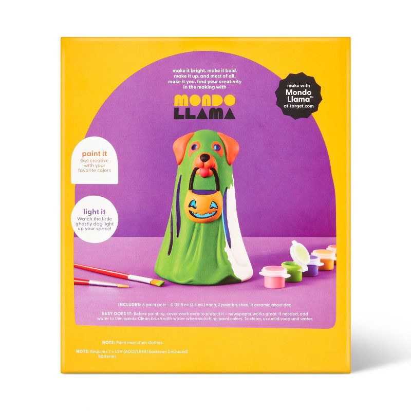 slide 4 of 4, Halloween Craft Lit Ceramic Ghost Dog Painting Kit - Mondo Llama™, 1 ct