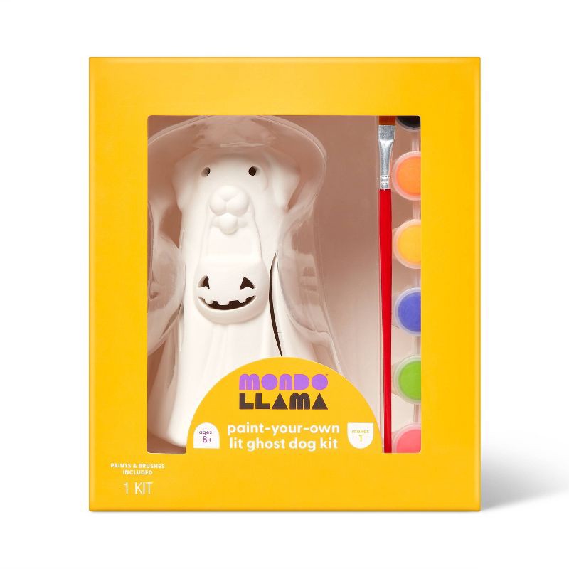 slide 1 of 4, Halloween Craft Lit Ceramic Ghost Dog Painting Kit - Mondo Llama™, 1 ct