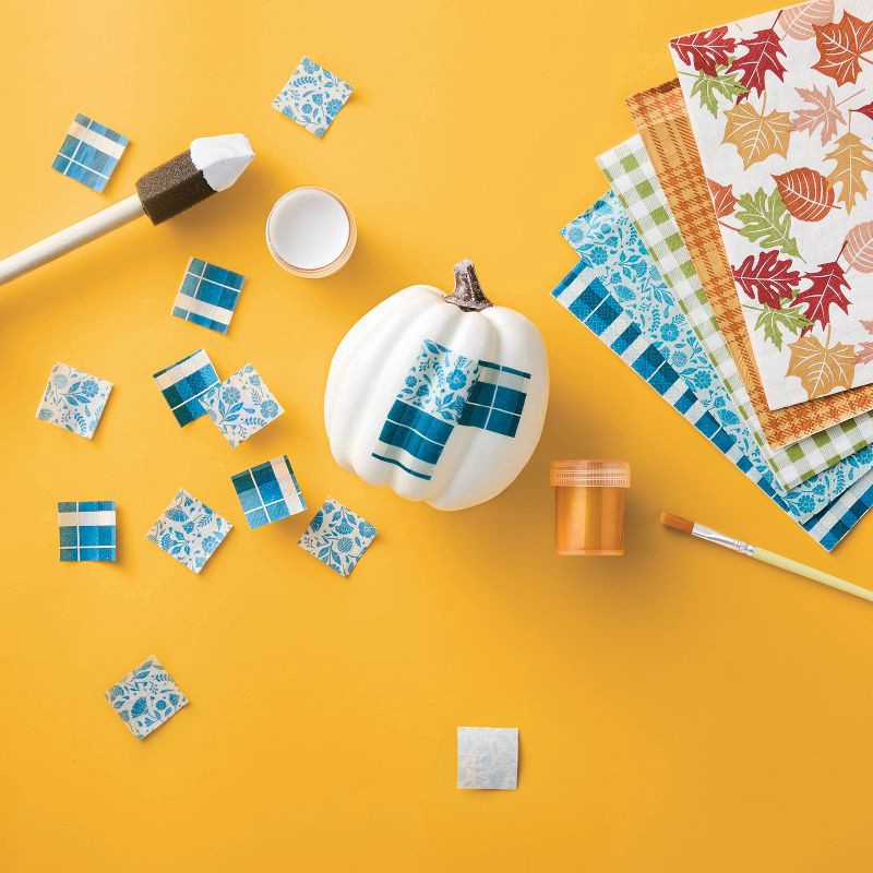 slide 2 of 4, 3ct Halloween Craft Decoupage Pumpkin Decorating Kit - Mondo Llama™, 3 ct