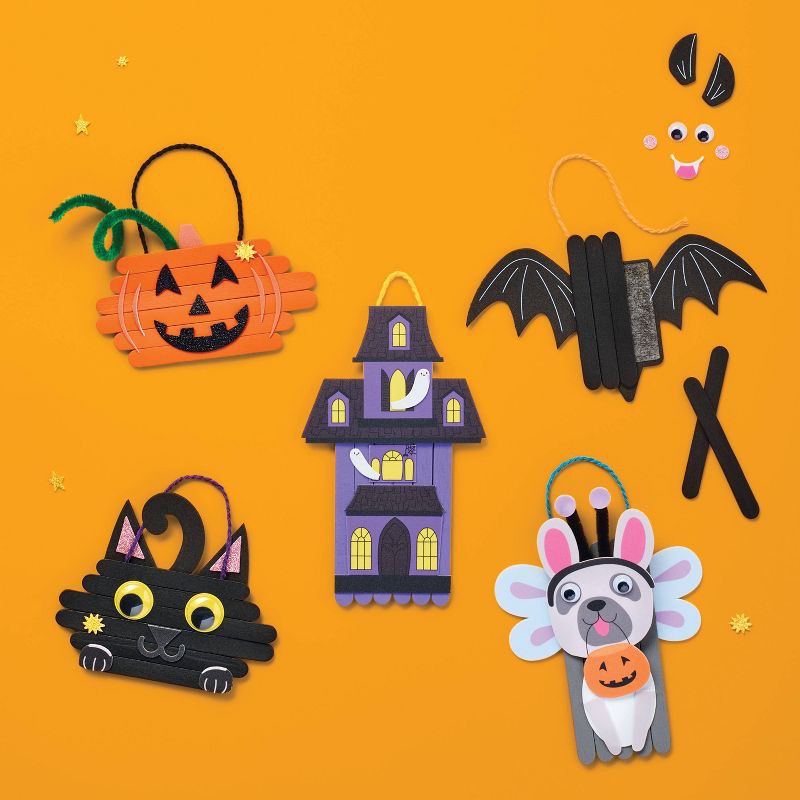 slide 2 of 4, 5ct Halloween Craft Stick Character Kit - Mondo Llama™, 5 ct