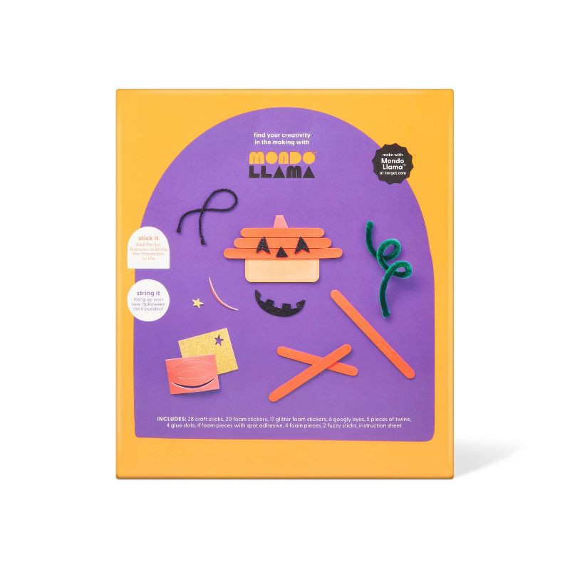 slide 4 of 4, 5ct Halloween Craft Stick Character Kit - Mondo Llama™, 5 ct