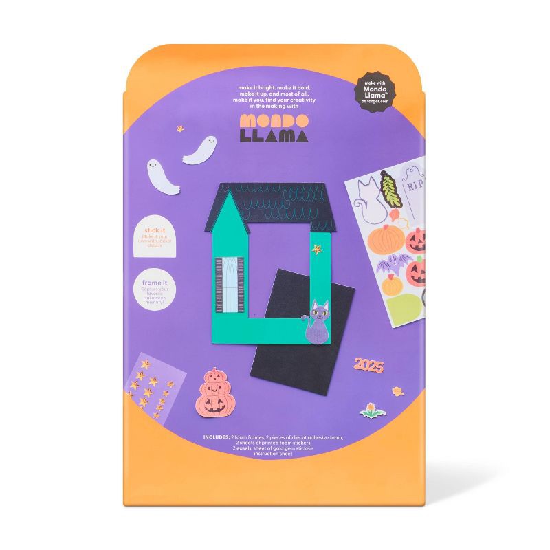 slide 3 of 3, 2ct Halloween Craft Foam Frame Kit - Mondo Llama™, 2 ct