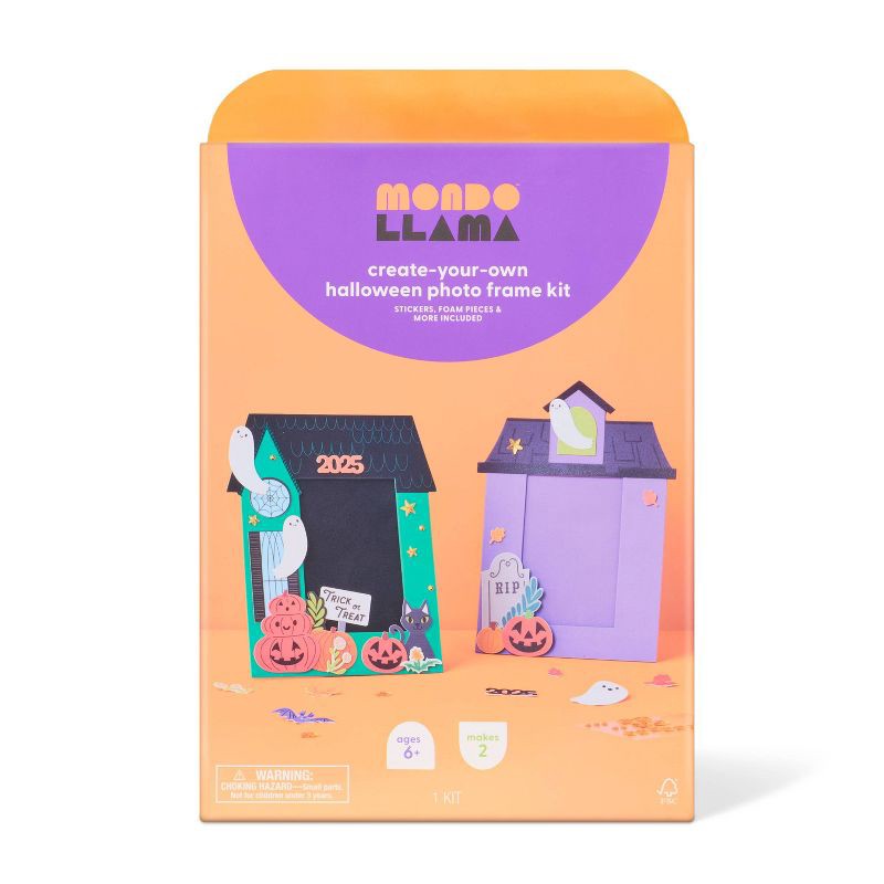 slide 1 of 3, 2ct Halloween Craft Foam Frame Kit - Mondo Llama™, 2 ct