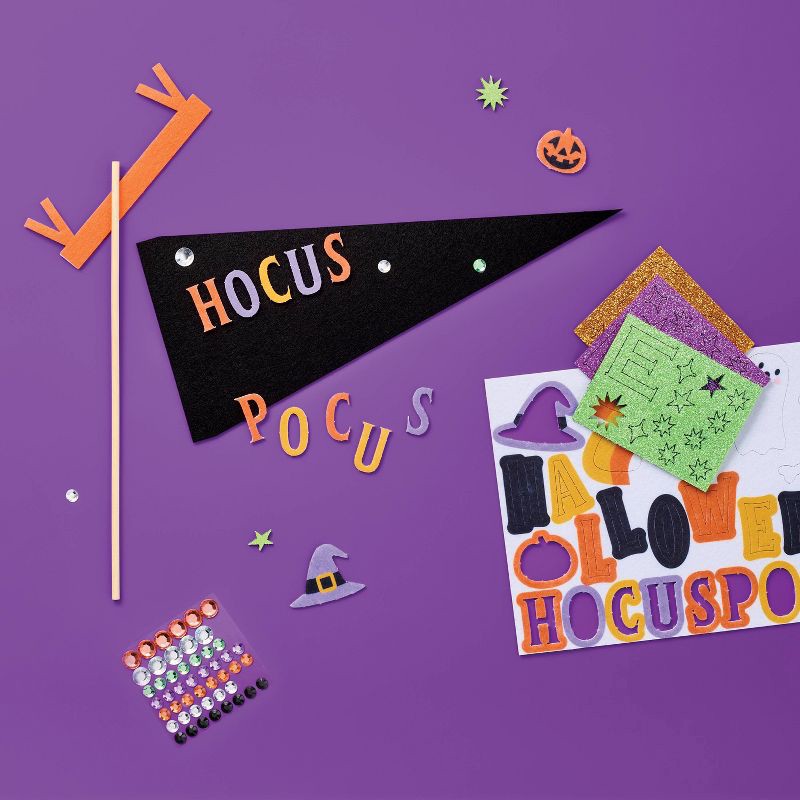 slide 3 of 4, 6ct Halloween Craft Felt Pennants Kit - Mondo Llama™, 6 ct