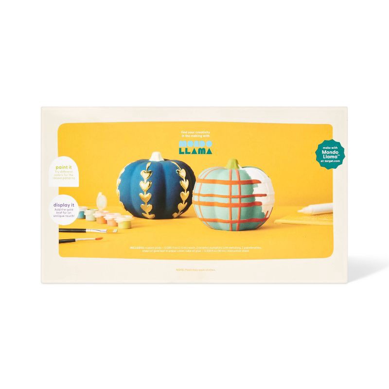 slide 4 of 4, 2ct Halloween Craft Ceramic Pumpkin Painting Kit - Mondo Llama™, 2 ct