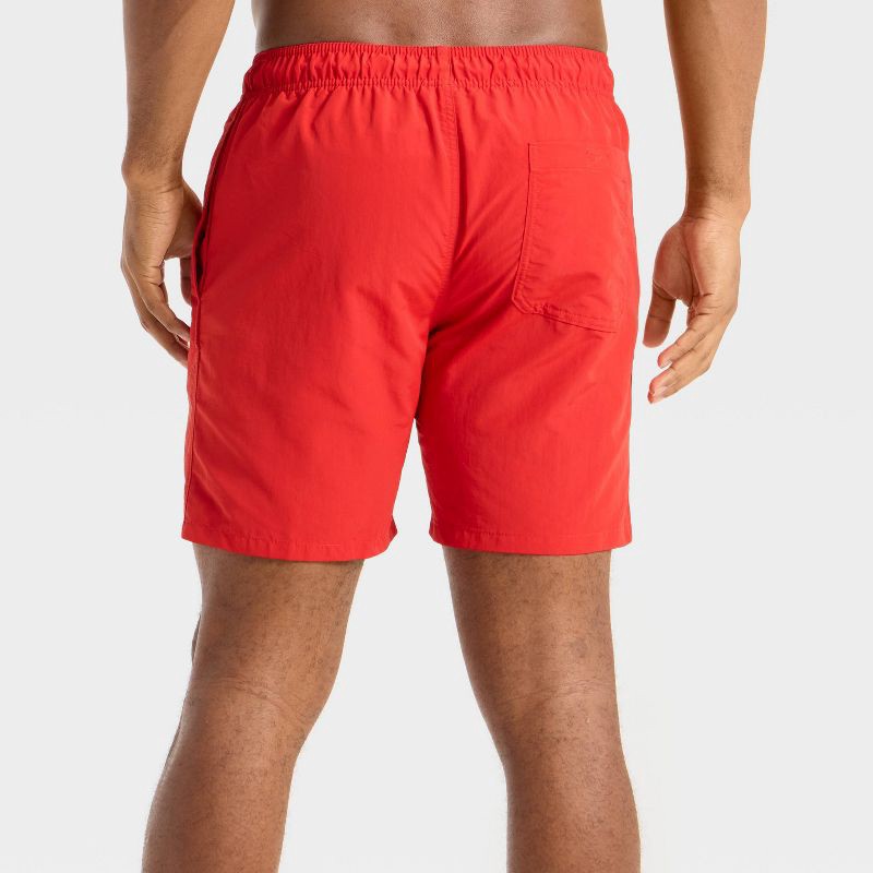 slide 2 of 3, Men's 7" Solid Color Swim Trunks - Goodfellow & Co™ Red M, 1 ct