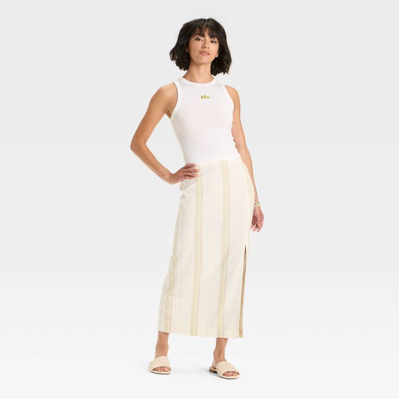 slide 3 of 4, Women's Embroidered Icon Knit Tank Top - A New Day™ White S, 1 ct
