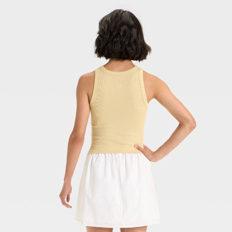 slide 2 of 4, Women's Embroidered Icon Knit Tank Top - A New Day™ Tan XL, 1 ct