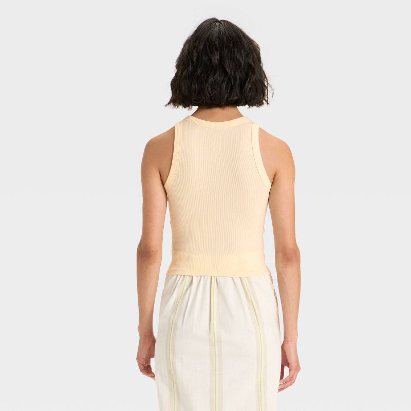 slide 2 of 4, Women's Embroidered Icon Knit Tank Top - A New Day™ Cream XL, 1 ct
