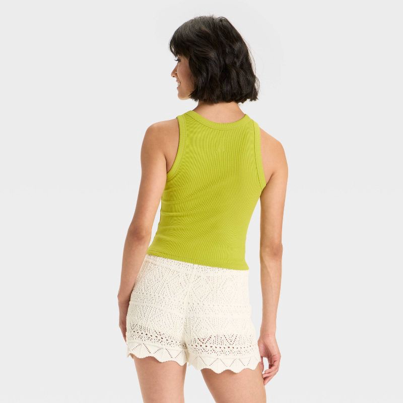 slide 2 of 4, Women's Embroidered Icon Knit Tank Top - A New Day™ Lime Green XL, 1 ct