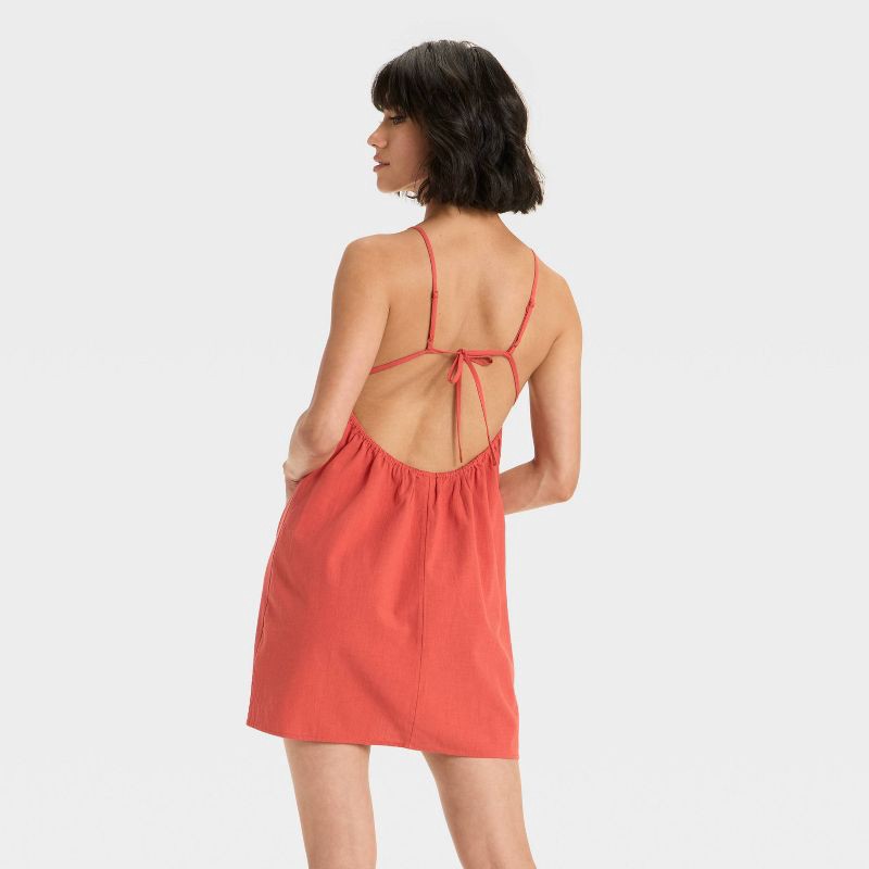 slide 2 of 3, Women's Halter Mini Dress - A New Day™ Rust S, 1 ct