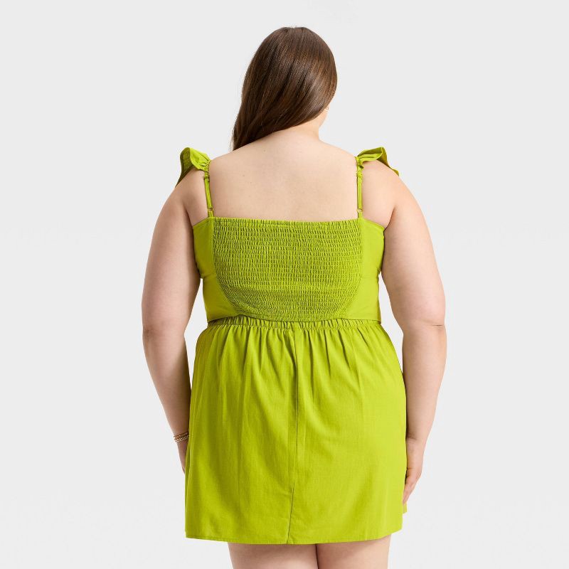 slide 2 of 3, Women's Ruffle Sleeve Woven Halter Top - A New Day™ Lime Green XXL, 1 ct