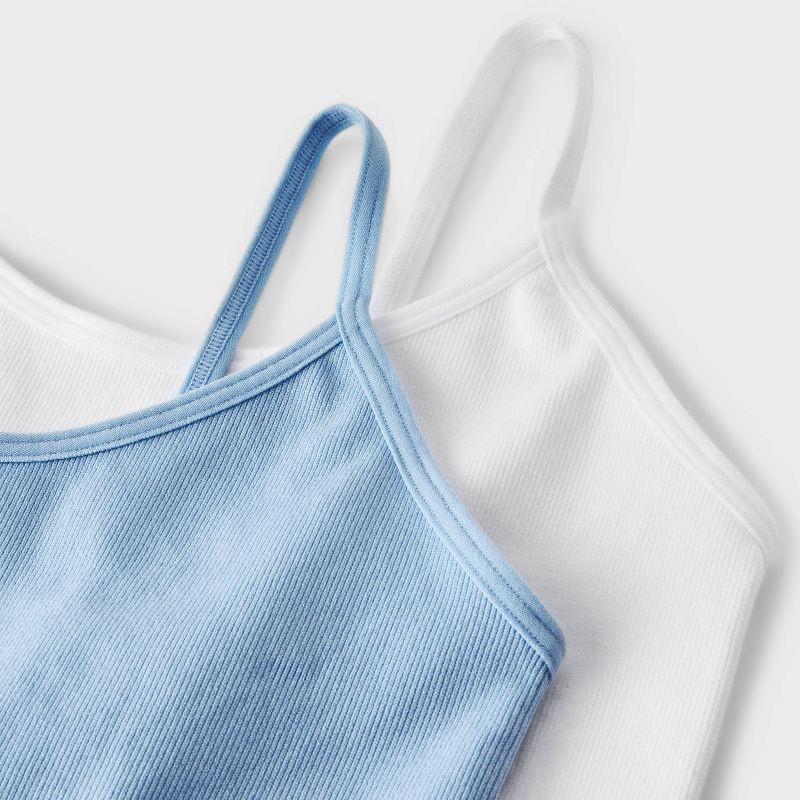 slide 3 of 3, Girls' 2pk Seamless Brami - Cat & Jack™ Blue/White XL, 2 ct