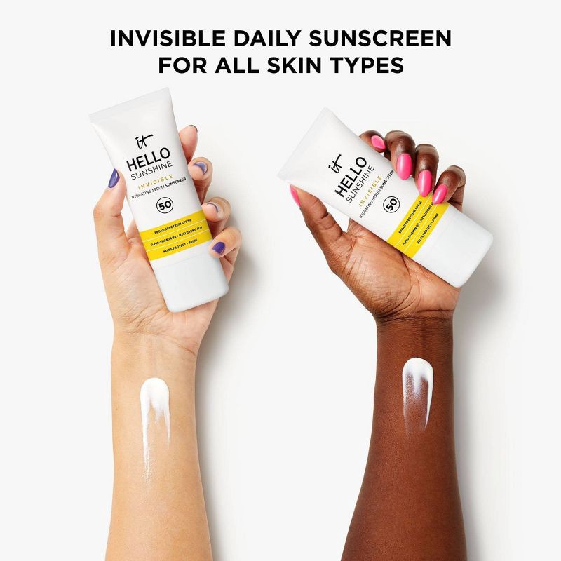 slide 5 of 7, IT Cosmetics Hello Sunshine Invisible Face Sunscreen - SPF 50 - 0.5 fl oz - Ulta Beauty, 50 x 0.5 fl oz