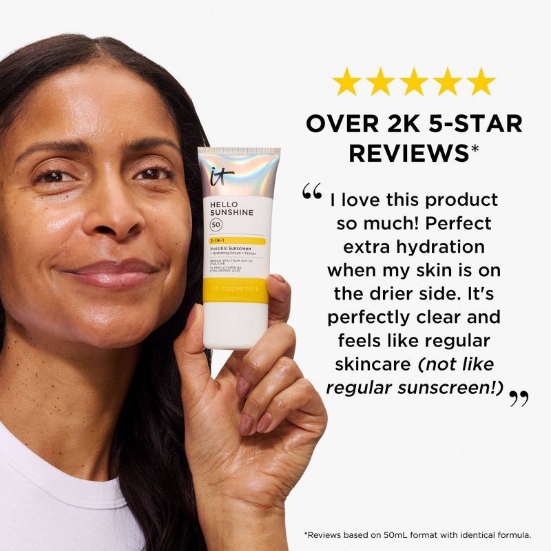 slide 6 of 7, IT Cosmetics Hello Sunshine Invisible Face Sunscreen - SPF 50 - 0.5 fl oz - Ulta Beauty, 50 x 0.5 fl oz