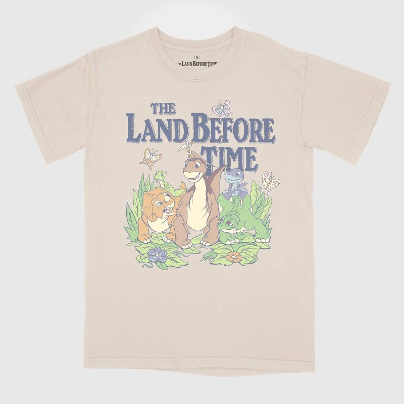 slide 2 of 3, Men's The Land Before Time Graphic T-Shirt - Tan XXL: Cotton Crew Neck, Short Sleeve, Universal License, 1 ct