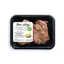 True Story Thick Cut Boneless Pork Loin Chop Rosemary Citrus - 10oz