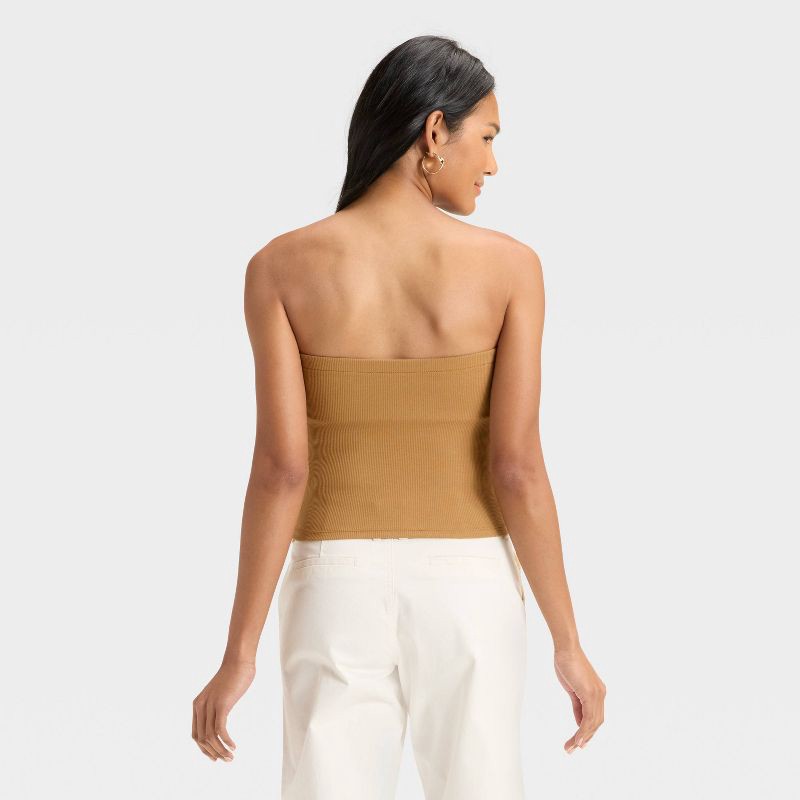 slide 2 of 3, Women's Tube Top - A New Day™ Brown M, 1 ct