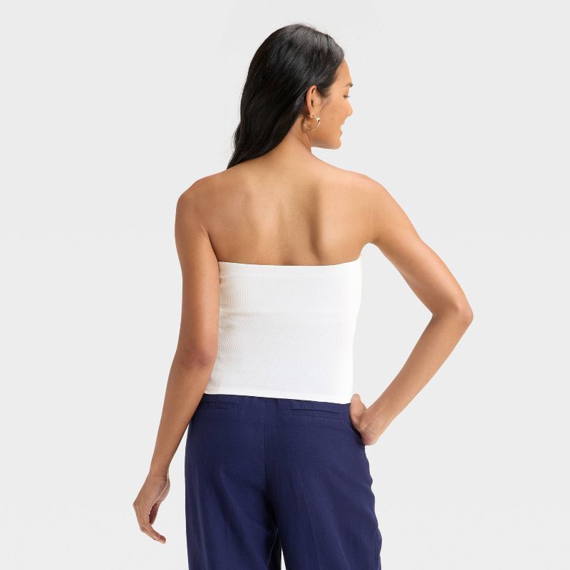 slide 2 of 3, Women's Tube Top - A New Day™ White L, 1 ct
