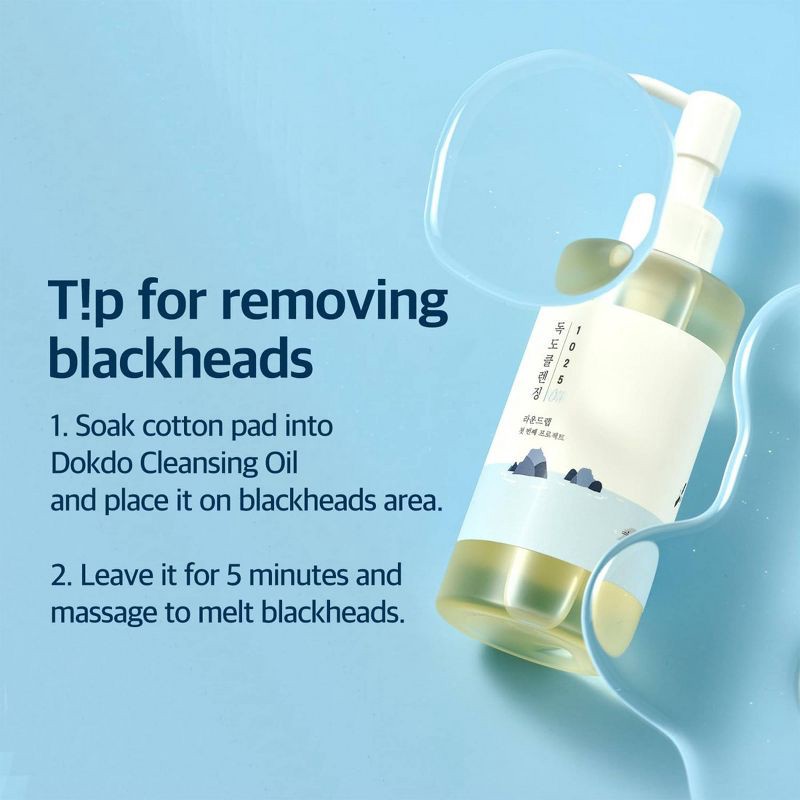 slide 8 of 9, Round Lab 1025 Dokdo Cleansing Oil Korean Skincare for Deep Pore Cleansing and Removal of Impurities with Hydration - 200ml, 200 ml