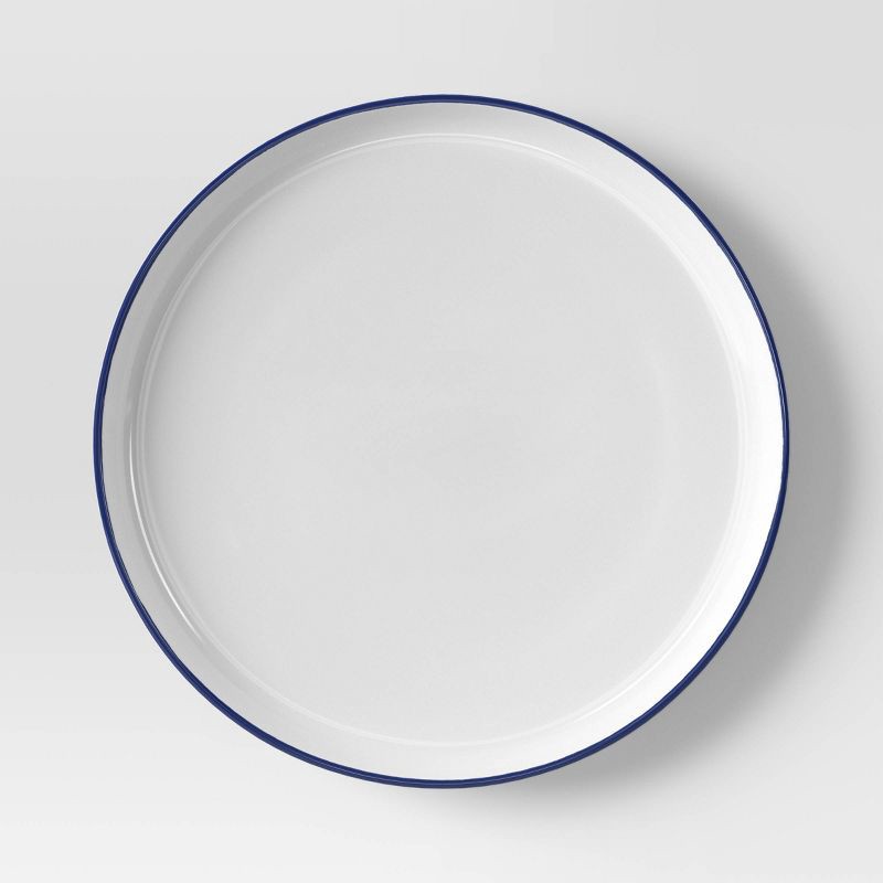 slide 3 of 3, 10.5" Stoneware Dinner Plate Blue Rim - Threshold™, 1 ct