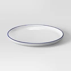 10.5" Stoneware Dinner Plate Blue Rim - Threshold™