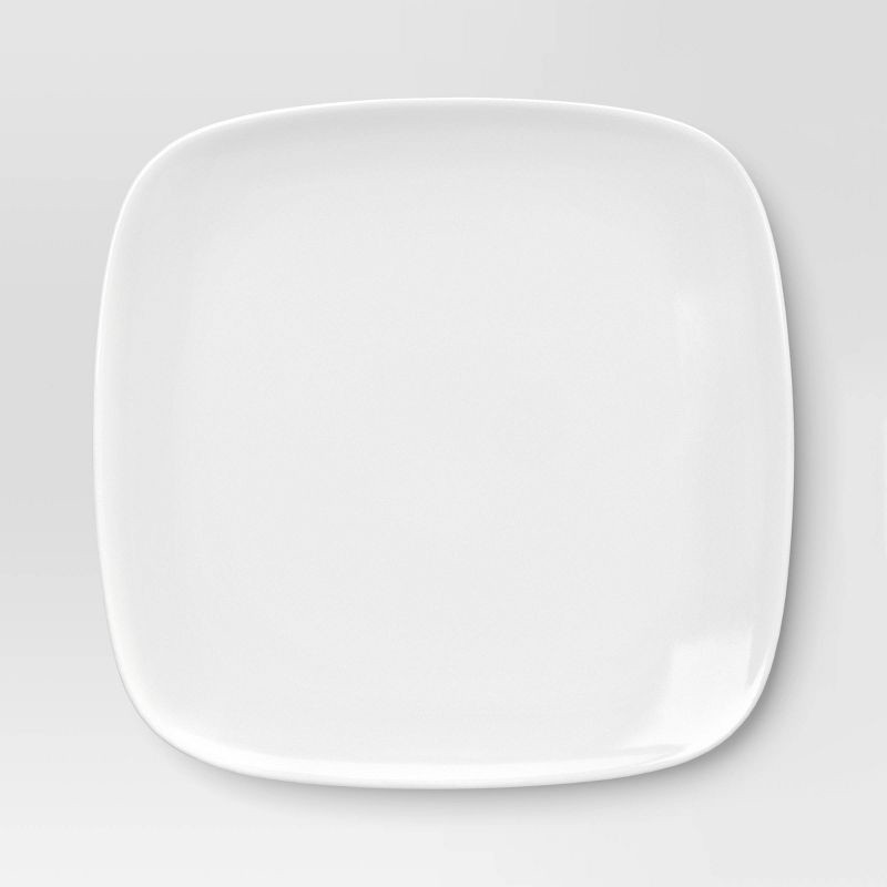slide 3 of 3, 10.25" New Porcelain Square Coupe Dinner Plate - Threshold™, 1 ct