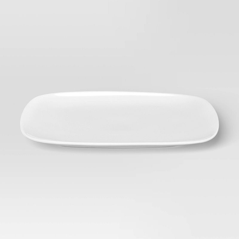 slide 1 of 3, 10.25" New Porcelain Square Coupe Dinner Plate - Threshold™, 1 ct