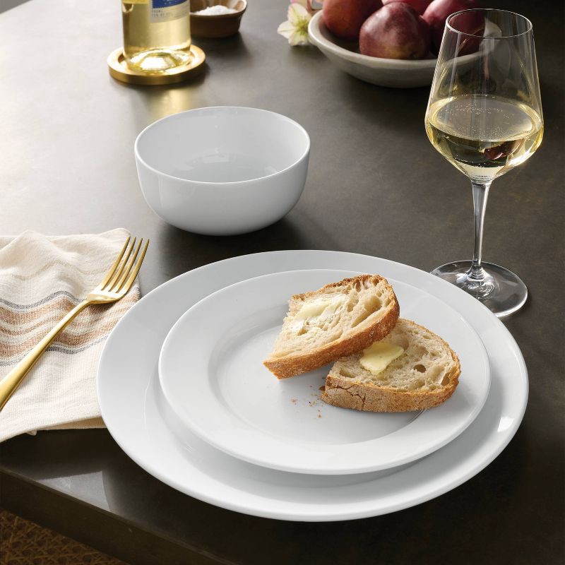 slide 2 of 5, 12pc New Poreclain Round Rim Dinnerware Set - Threshold™, 12 ct