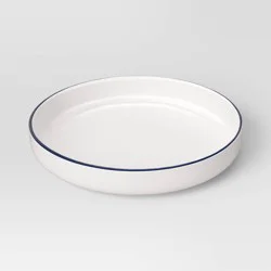 39.9oz Stoneware Dinner Bowl Blue Rim - Threshold™