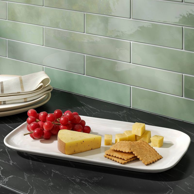 slide 2 of 3, 13" New Porcelain Rectangle Serve Platter - Threshold™, 1 ct