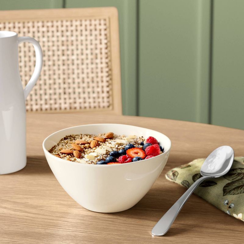 slide 2 of 3, 22.5 fl oz Stoneware Aralia Organic Cereal Bowl Sour Cream - Threshold™, 22.5 fl oz