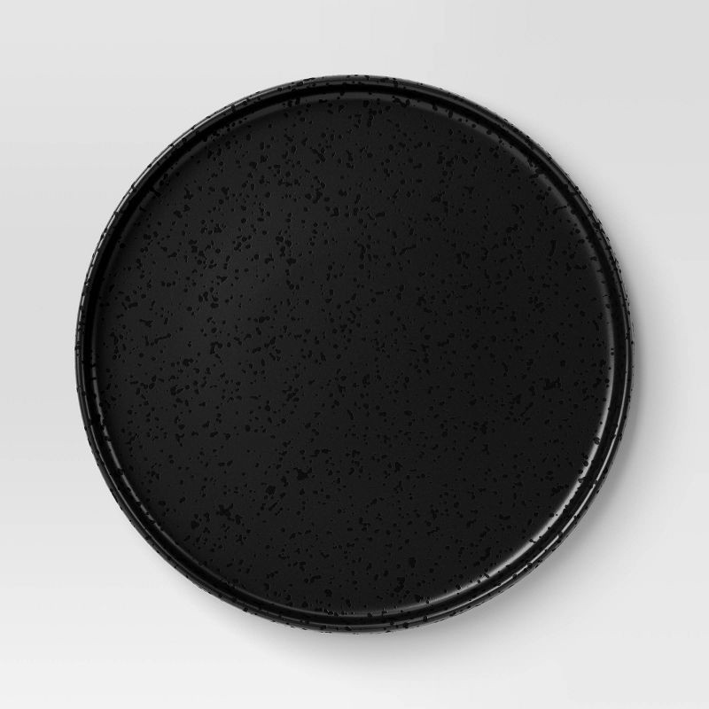 slide 3 of 5, 12pc Stoneware Stella Dinnerware Set Black - Threshold™, 12 ct