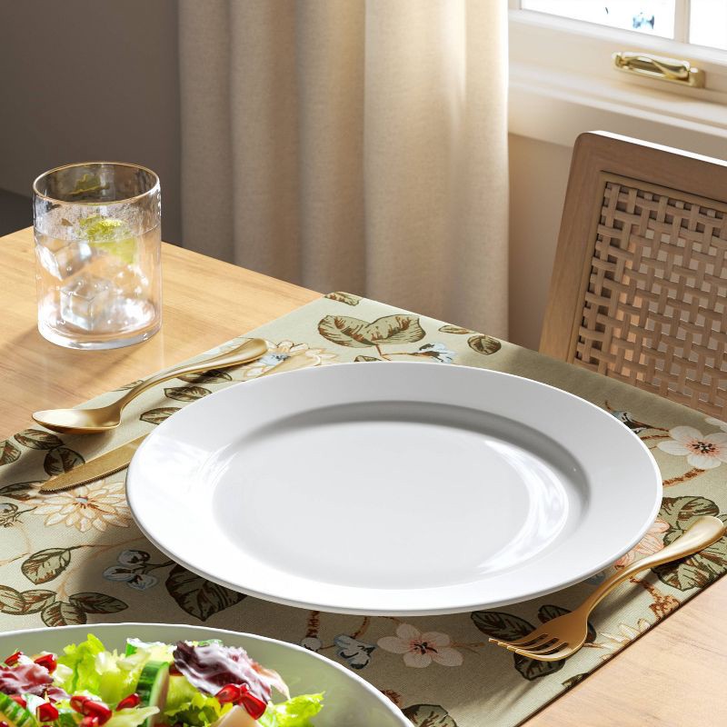 slide 2 of 3, 11" New Porcelain Round Rim Dinner Plate - Threshold™, 1 ct