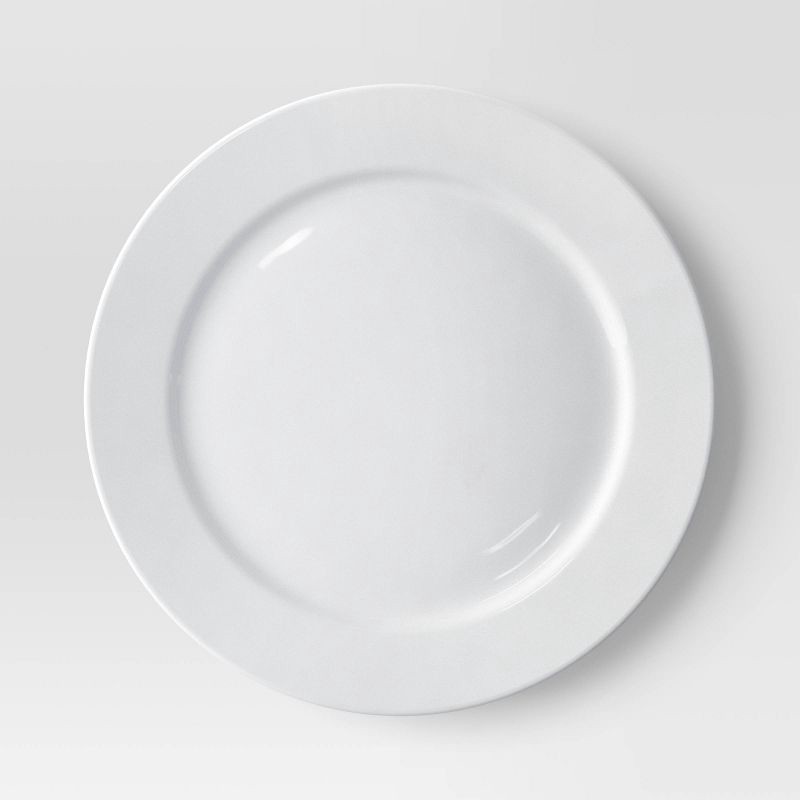 slide 1 of 3, 11" New Porcelain Round Rim Dinner Plate - Threshold™, 1 ct